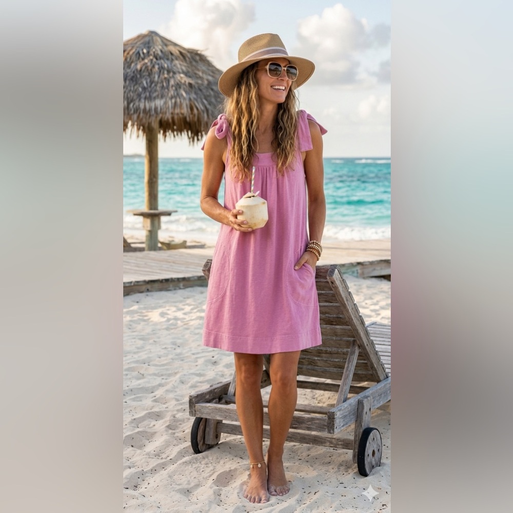 BEACH x FREE PEOPLE sweet pink short summer dress/cover up size extra small